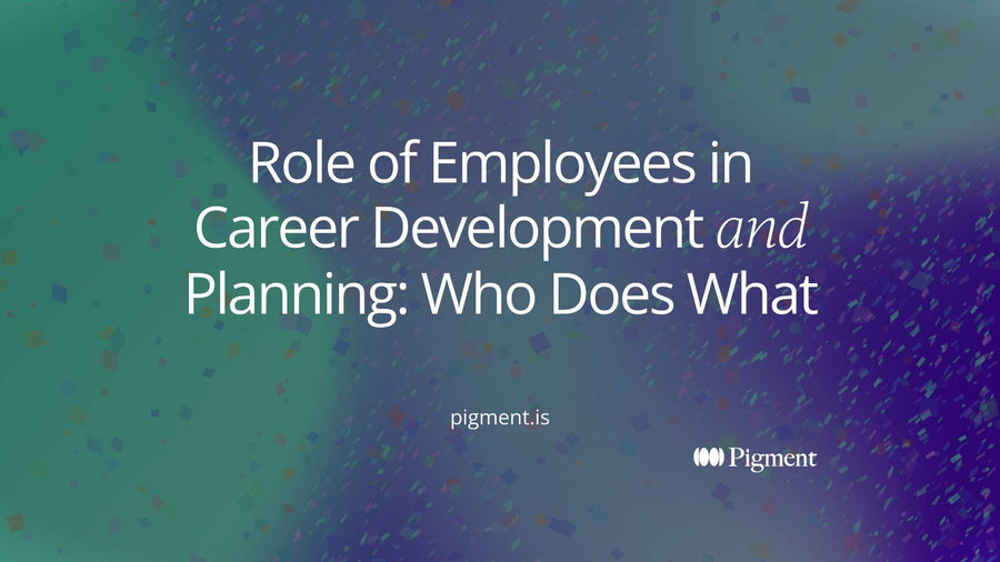Abstract cover for an article on the role of employees in career development and planning: three soft shapes, one larger and leading, on cream.