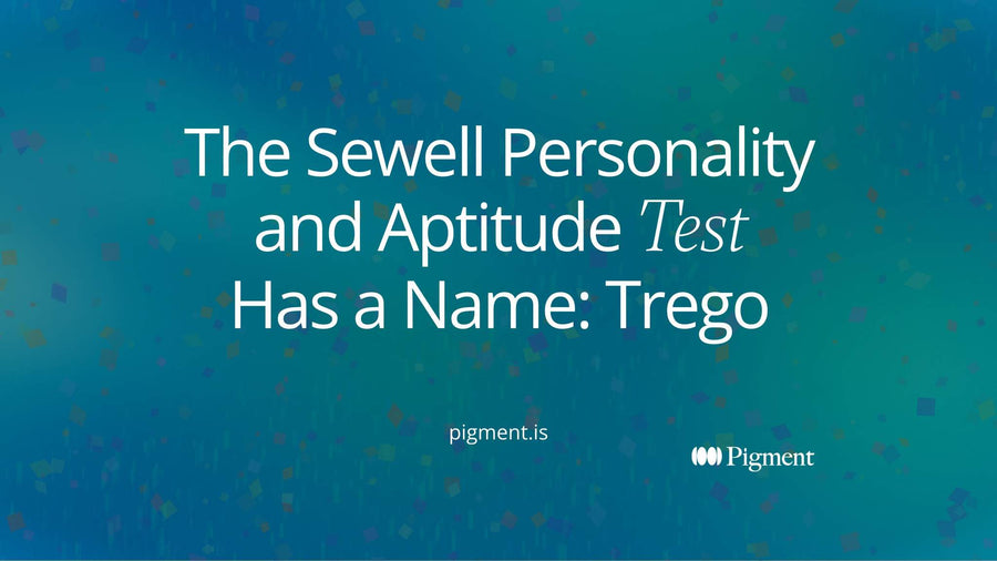 Abstract cover for a guide to the Sewell personality and aptitude test: five tiles in a row, one set apart to show the survey's candor check
