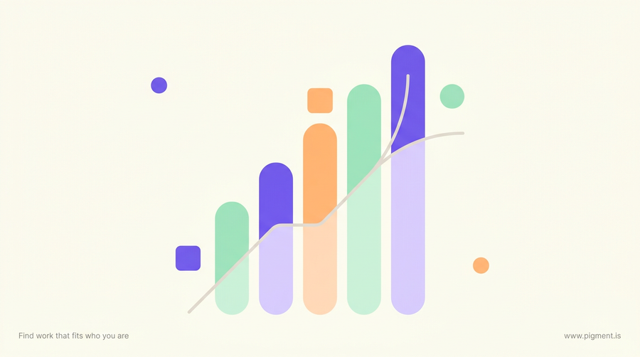 Abstract warm-toned composition of rising rounded bars and a branching path, evoking the levels of a software test engineer career