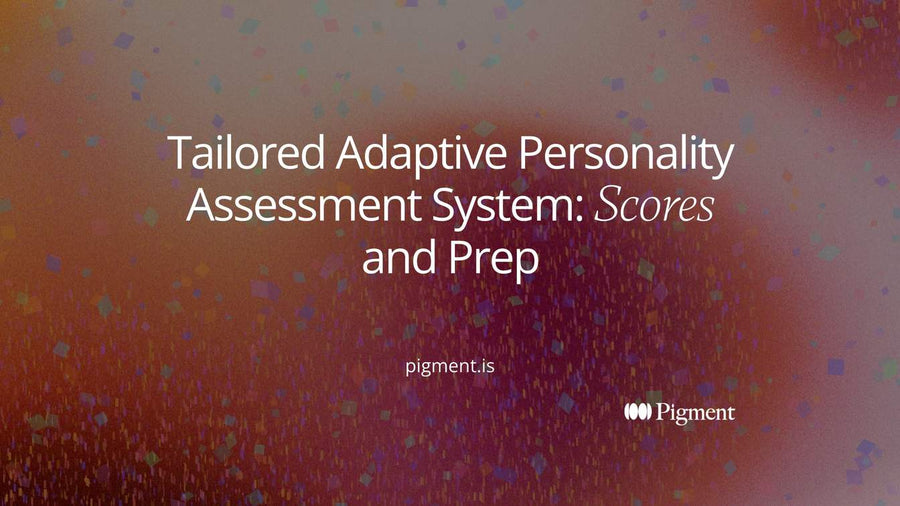 Abstract cover for the tailored adaptive personality assessment system: pairs of soft peach and ice shapes on cream, one of each pair picked, along a bending path