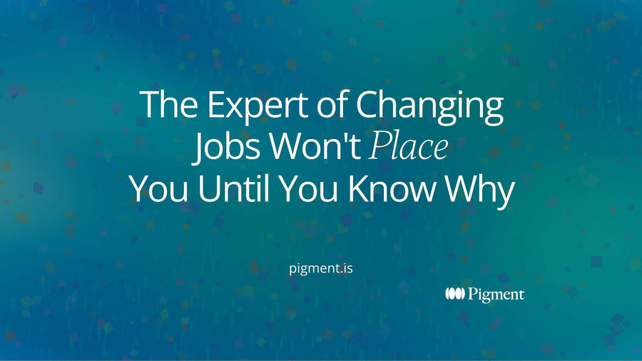 Abstract cover for a guide to The Expert of Changing Jobs, three soft shapes on cream suggesting a question asked before a move