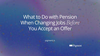 Abstract hero for a guide on what to do with pension when changing jobs: four soft geometric paths leading away from one warm circle