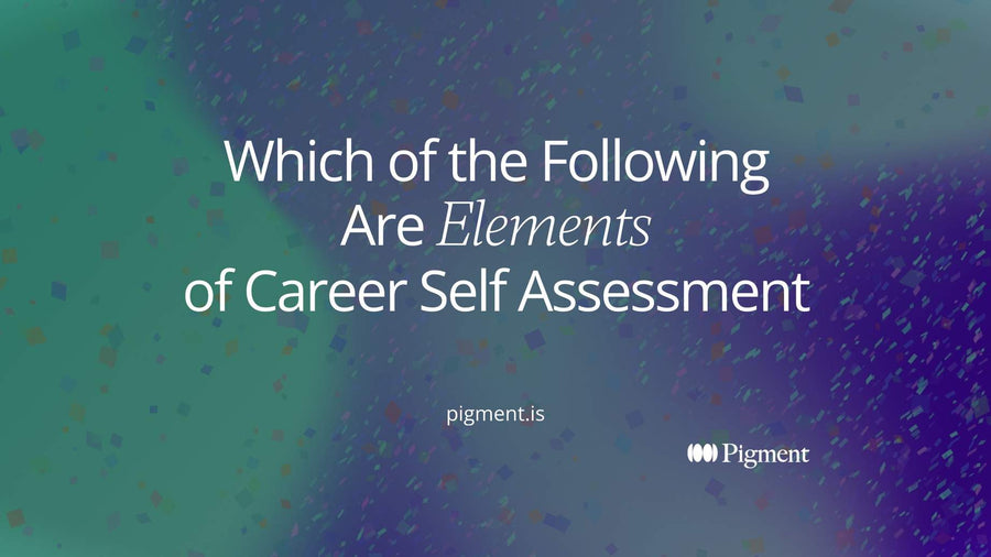 Abstract cover for which of the following are elements of career self assessment: four soft peach, mint, lilac and ice shapes joining into one figure on cream