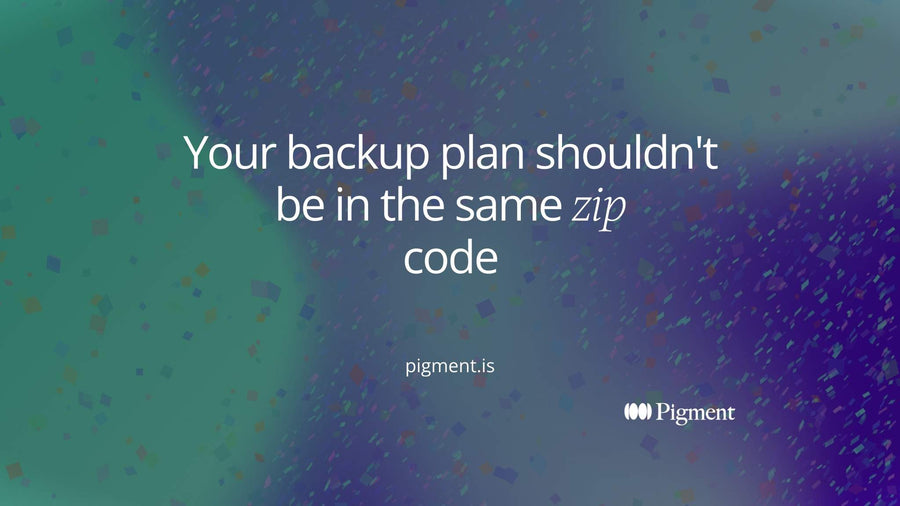 Cover image: the words Your backup plan shouldn't be in the same zip code, with zip code in italics, on a cream background.