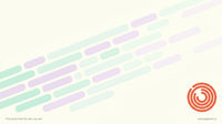 Abstract Pigment hero: a broad flowing band of mint and lavender forms sweeping forward, beside one small tense coral coil, on a warm cream background.